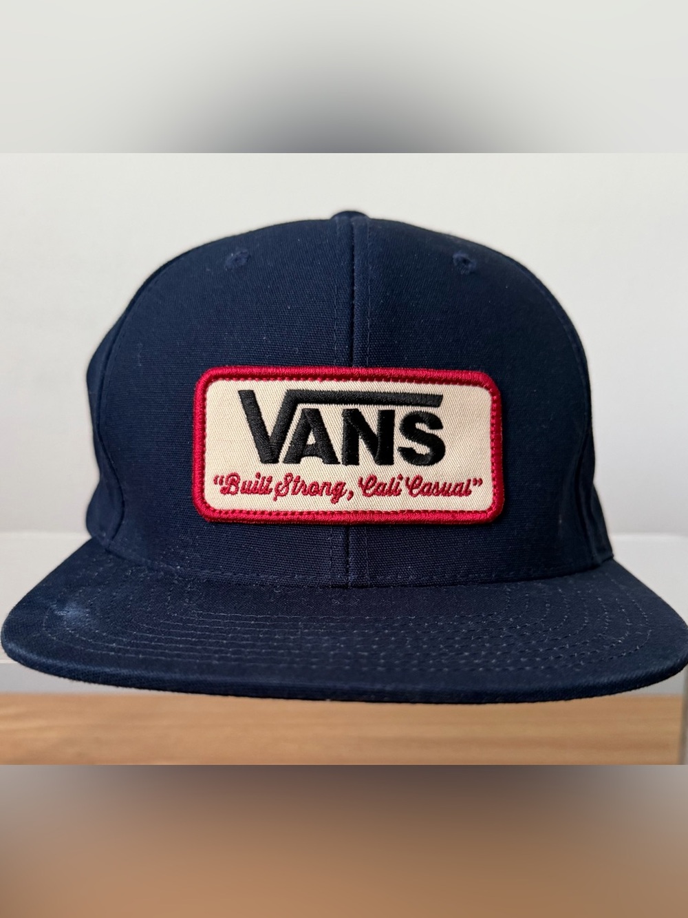 VANS Geoff Rowley "Built Strong, Cali Casual" Patch Acrylic Navy Snapback Hat